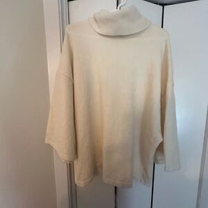 Eloquii Cream Cowl Neck Sweater